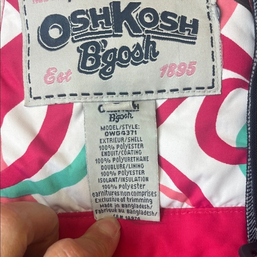 (333)OshKosh B'gosh Kids Bright Fuschia Overalls